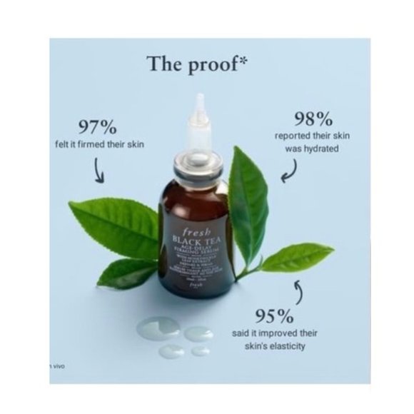 NIB ✅ Fresh Black Tea Firming Peptides Serum ~ 30mL ✨ NEW IN BOX - Picture 2 of 7